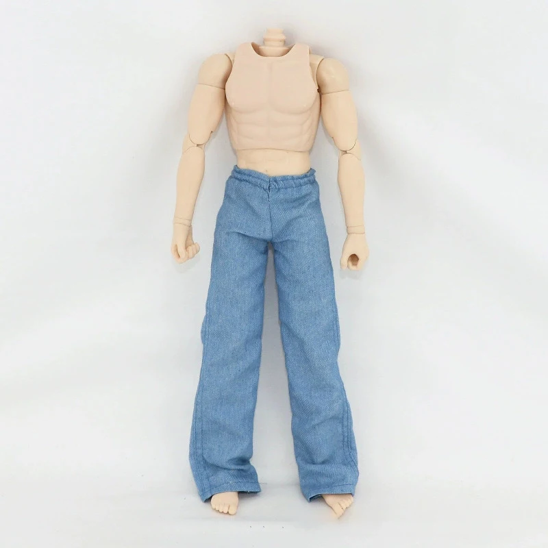 1/6 Scale Male Casual Fashion Denim Pants Wide-leg Trouswers Model for 12''Figures Bodies DIY