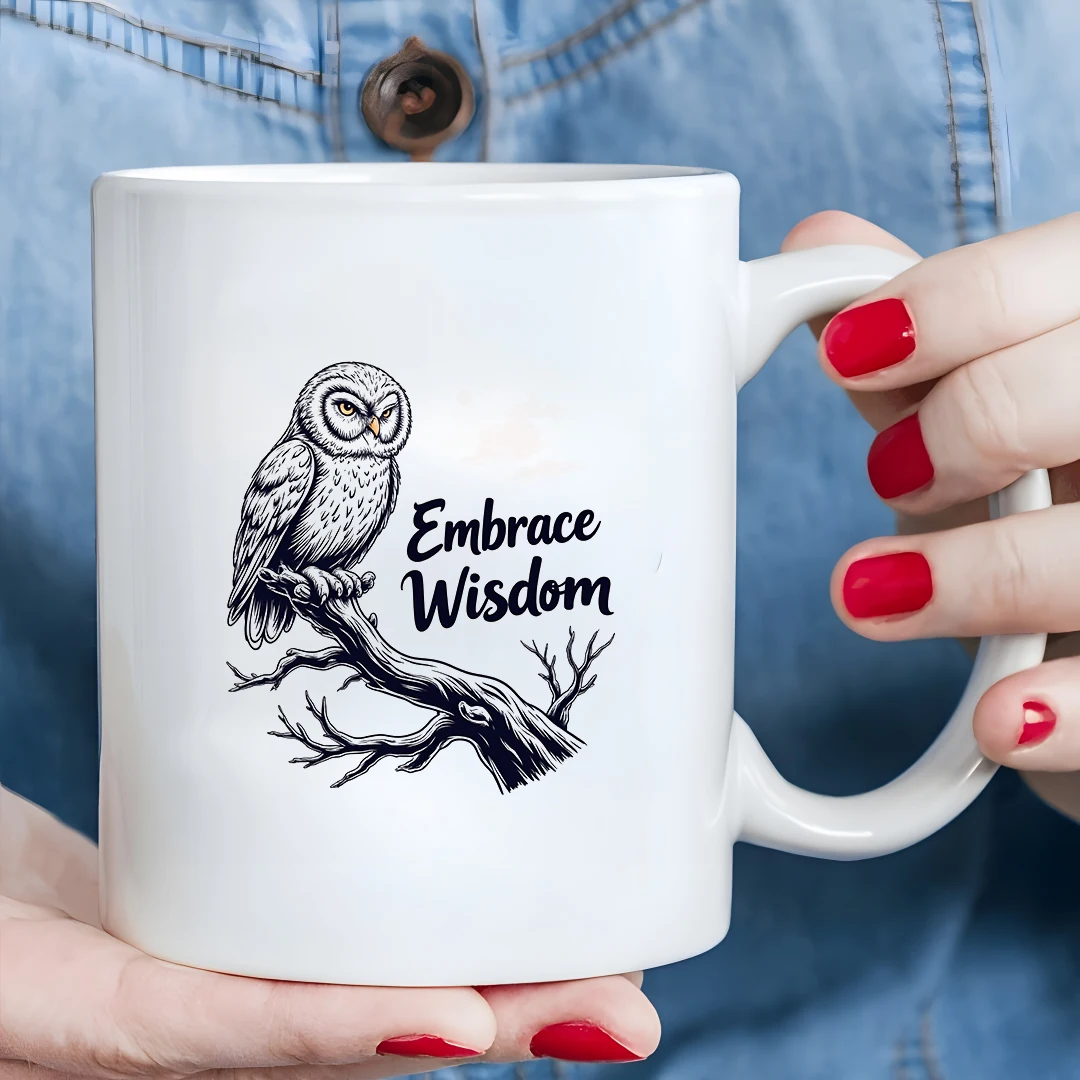 

11oz Owl Design Mug - Embrace Wisdom for Kids Family and Office - Christmas Gift