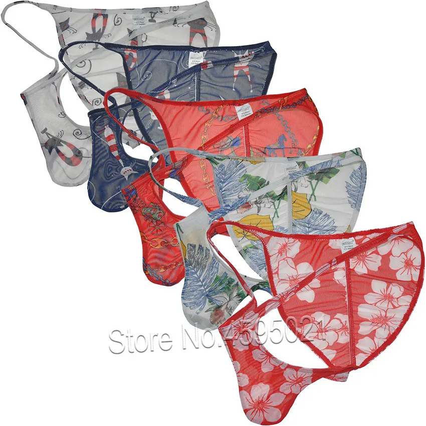 

Mens Sexy Bikini Briefs Underwear See-through Strap Bikini Briefs Unisex Underwear Contour Pouch Briefs High Cut Underpants