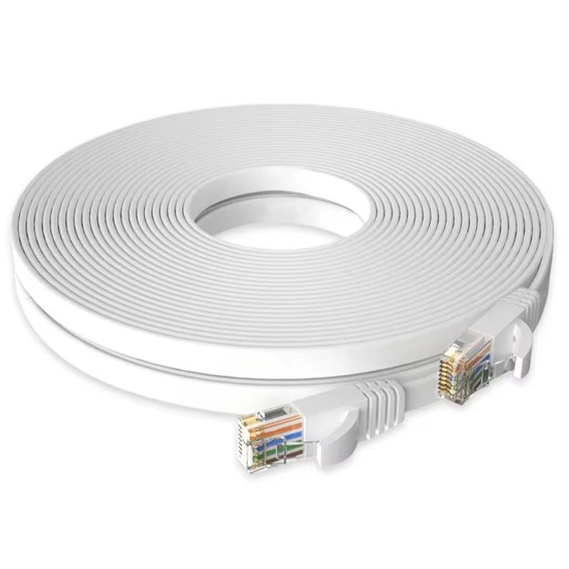 Flat Cat 6 Cable 0.3/0.5/1/1.5/2/3/5/10m RJ45 Ethernet Network Cord 1000Mbps LAN Patch Cable For Router Modem PC Computer Laptop