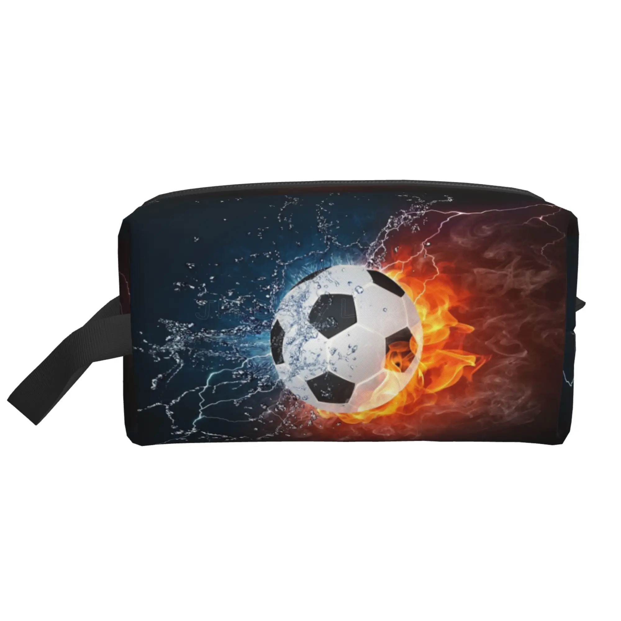 Soccer Football Ball Art Pattern Storage Bags for Men Women Portable Makeup Cosmetic Bag Large Capacity Travel Storage Organizer