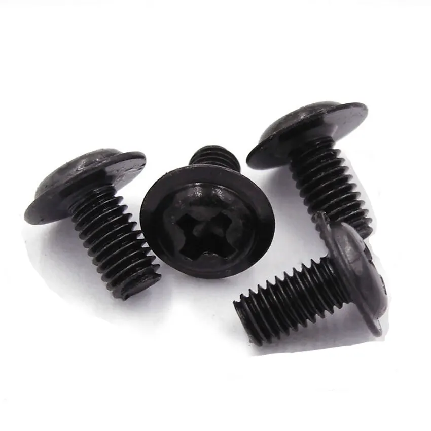 M1.4 M2 M2.5 M3 M4 M5 M6 Cross Phillips Pan Head With Washer Screw For PC Case Motherboard Mount DIY Computer Screws Black