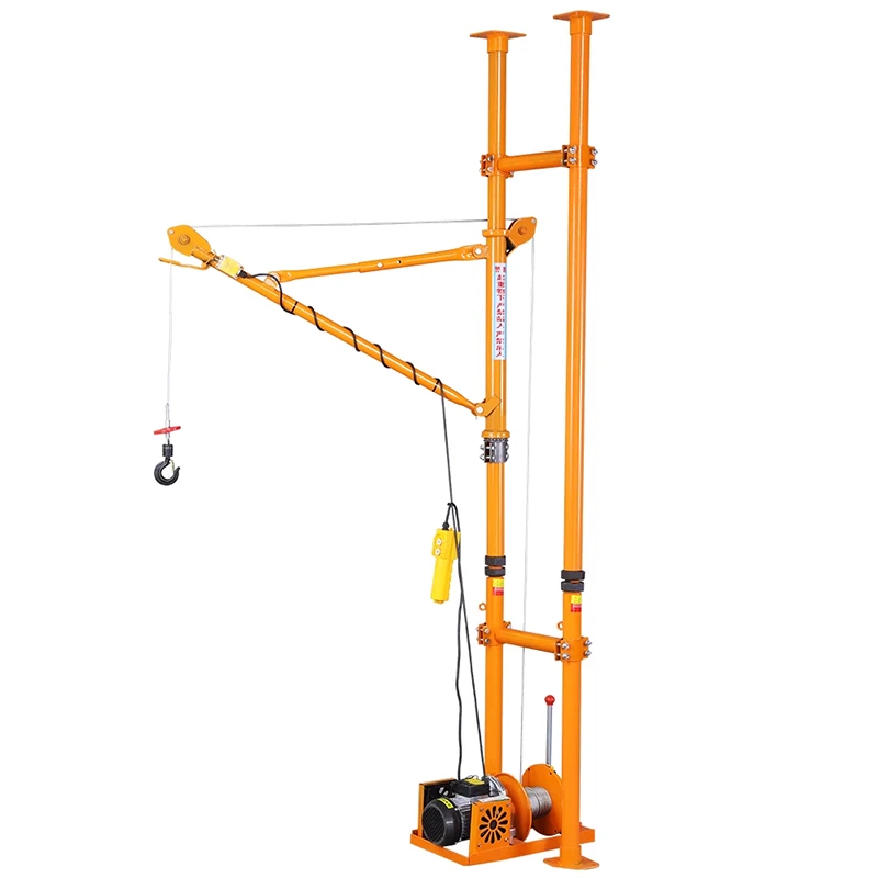 Indoor double column decoration small crane door and window glass dedicated to the sky folding lifting hoist