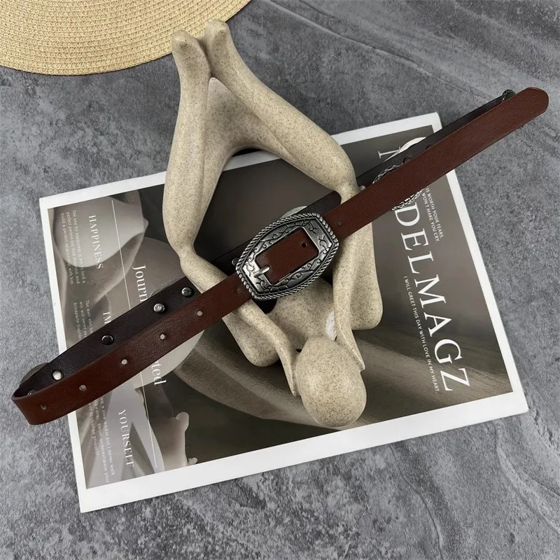 여성용 빈티지 버클 PU 가죽 코르셋 여성용 허리띠 코트 웨이스트밴드 드레스 장식 좁은 벨트 J1697