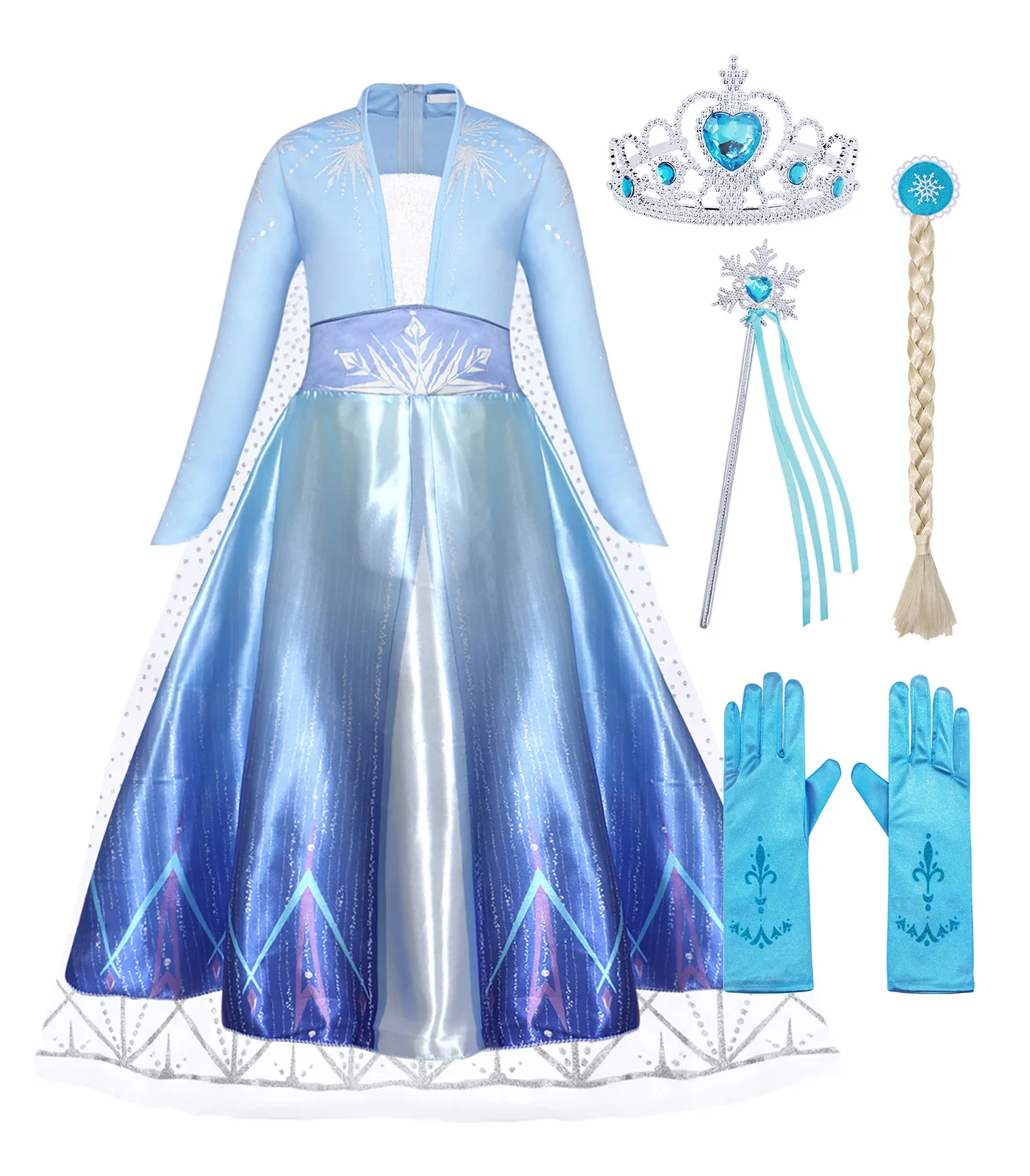 Jurebecia Elsa Princess Costumes Girls Frozen Dress Up Kids Halloween Anna Cosplay Birthday Party Outfit