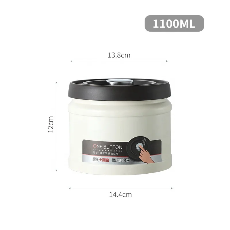 الخصومات للبيع! مكنسة من الفولاذ المقاوم للصدأ هش الفول الشاي الجاف البضائع الجوز التوابل حاويات تخزين القهوة مع صمام التفريغ #5