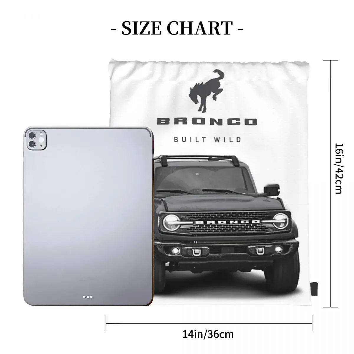 Bronco And Logo - Carbonized Gray Backpacks Drawstring Bags Drawstring Bundle Pocket Shoes Bag BookBag For Man Woman Students