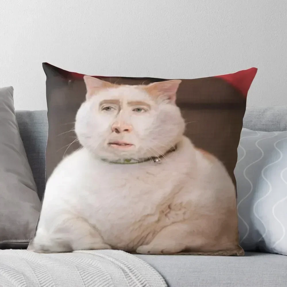 

Nicolas Cage Photoshop Cat Throw Pillow luxury sofa pillows sleeping pillows pillow