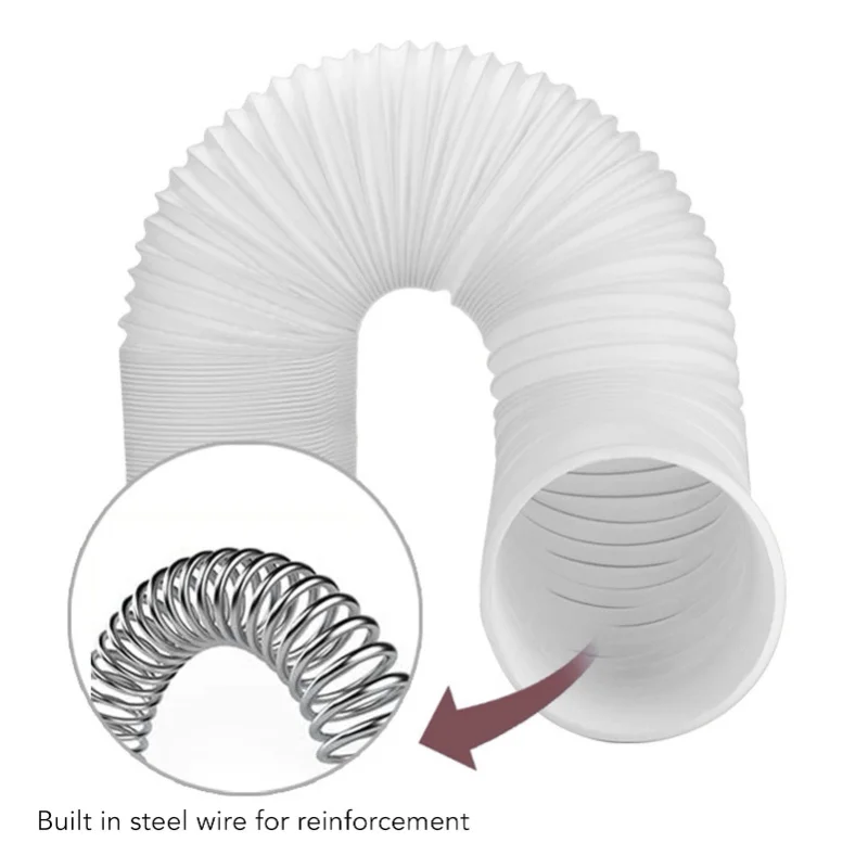 PP Steel Wire Foldable Stretchable Air Conditioner Exhaust Hose CCW Thread 3 Meter 150mm Diameter