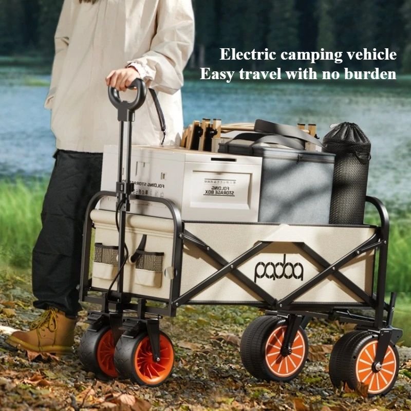 

Электрическая складная тележка-платформа для перевозки грузов, портативная складная ручная тележка для сада, кемпинга, пляжа, рыбалки