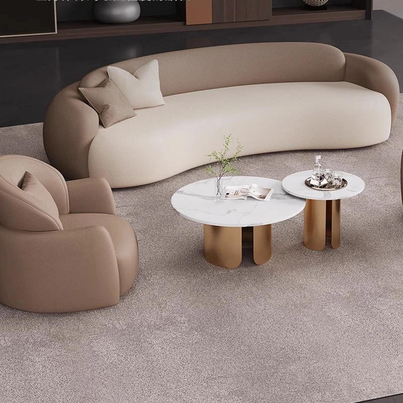 

Sectional Puffs Living Room Sofas Tiny House Curved Designer Relaxing Patio Cute Outdoor Sofa Cloud Lazy Divano Home Furniture