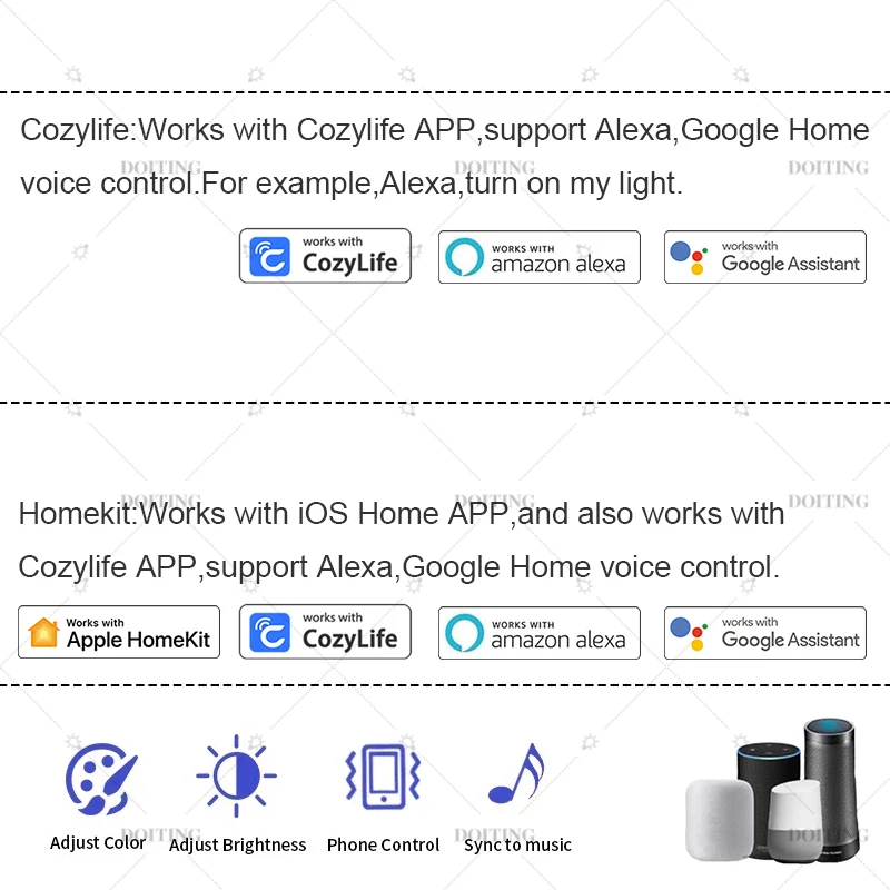 HomeKit Candle Light WiFi Smart Dimmable RGBCW E12 E14 LED Bulbs APP Siri Alexa Google SmartThings Voice Control Discoloration