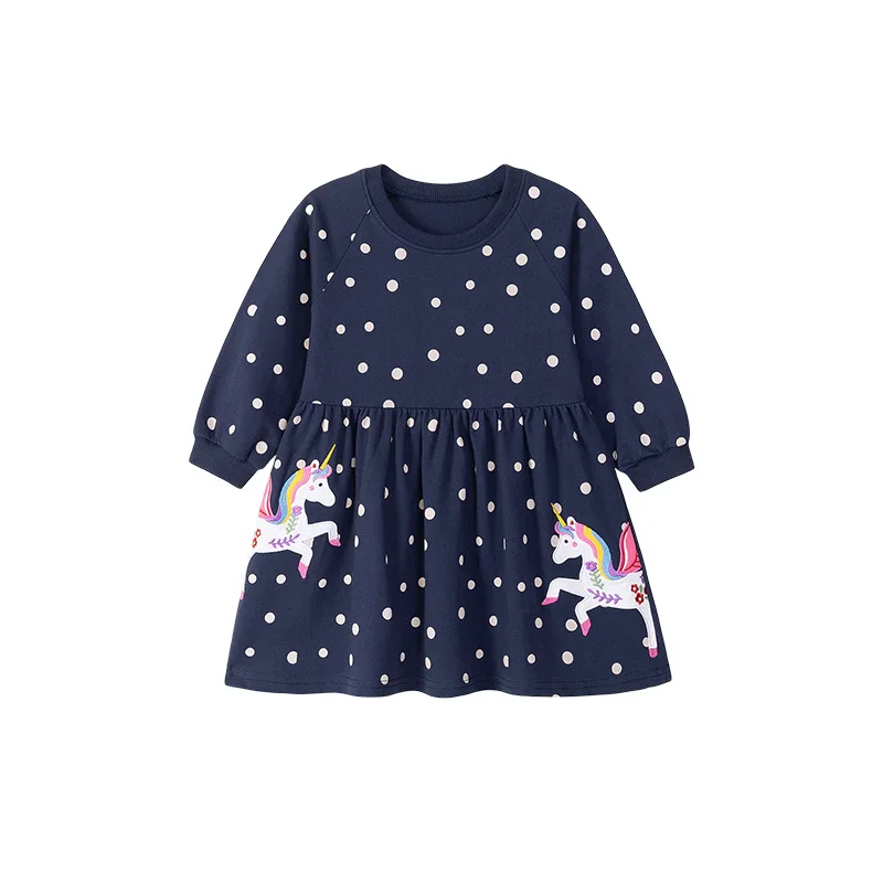 

Children's Clothing Wholesale Skirts Cartoon Girl's Dress Autumn Long Sleeve Cotton Dress