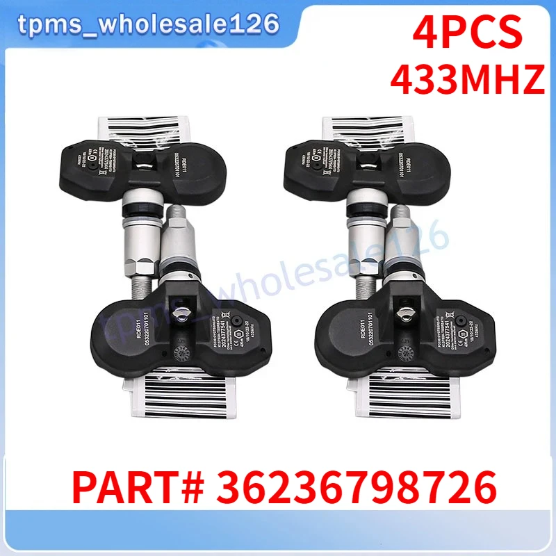 

4PCS Tire Pressure Sensor 36236798726 For BMW 3 Series E90 Alpina B7 M5 X3 E83 X5 E70 Z4 E85 E89 Rolls-Royce Phantom TPMS 433MHZ