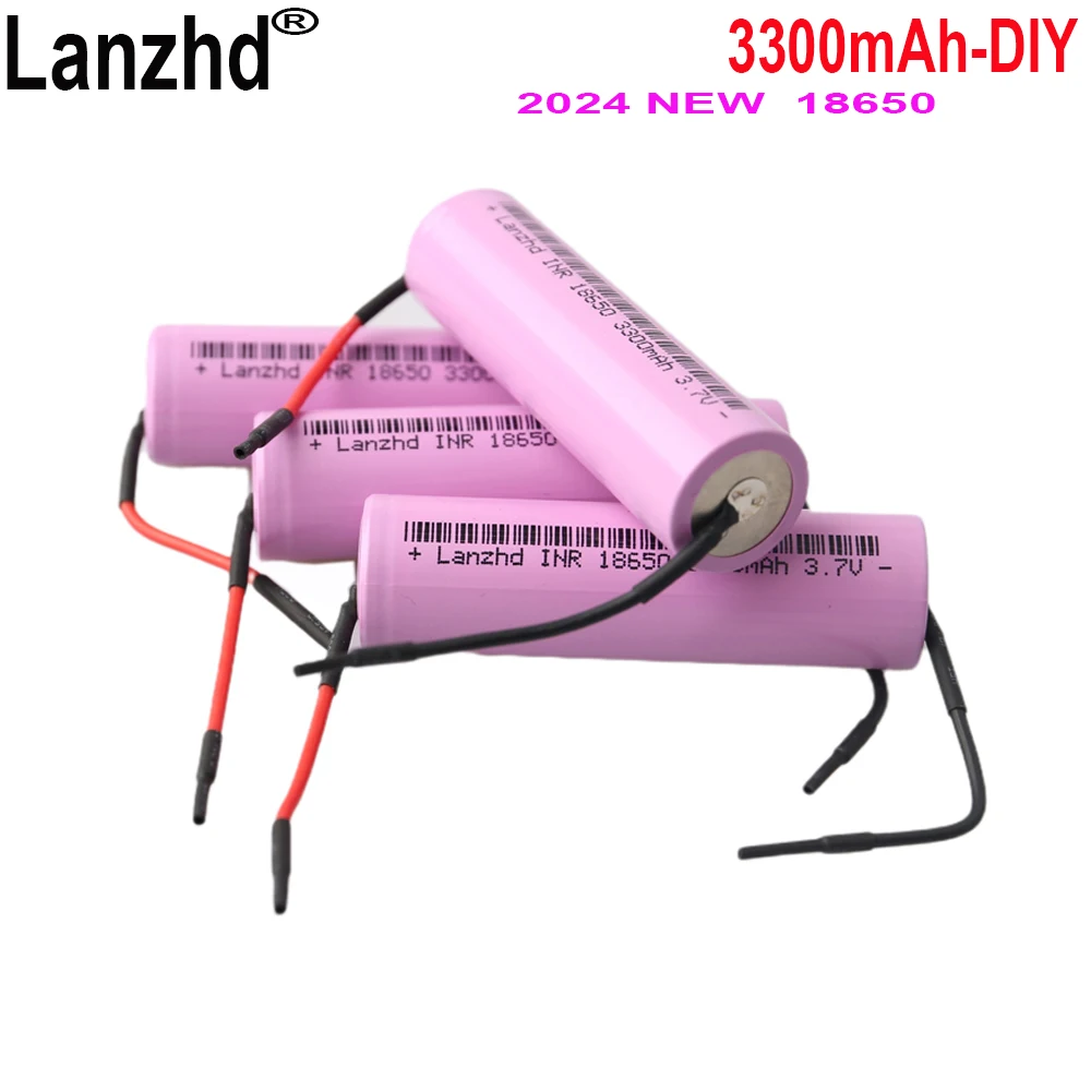 36pcs 2024 NEW 3.7V Diy Battery 18650 Lithium Li Ion 3300mAh 17A Batteries For 48V Battery pack welding Scooter Battery