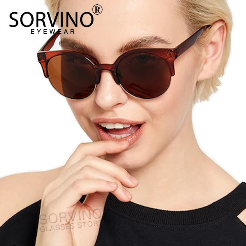 SORVINO البيضاوي القط العين النظارات الشمسية النساء 2022 مصمم مرآة ملونة ليوبارد Cateye نظارات شمسية بلينغ الأزرق الأحمر السلحفاة ظلال SP87