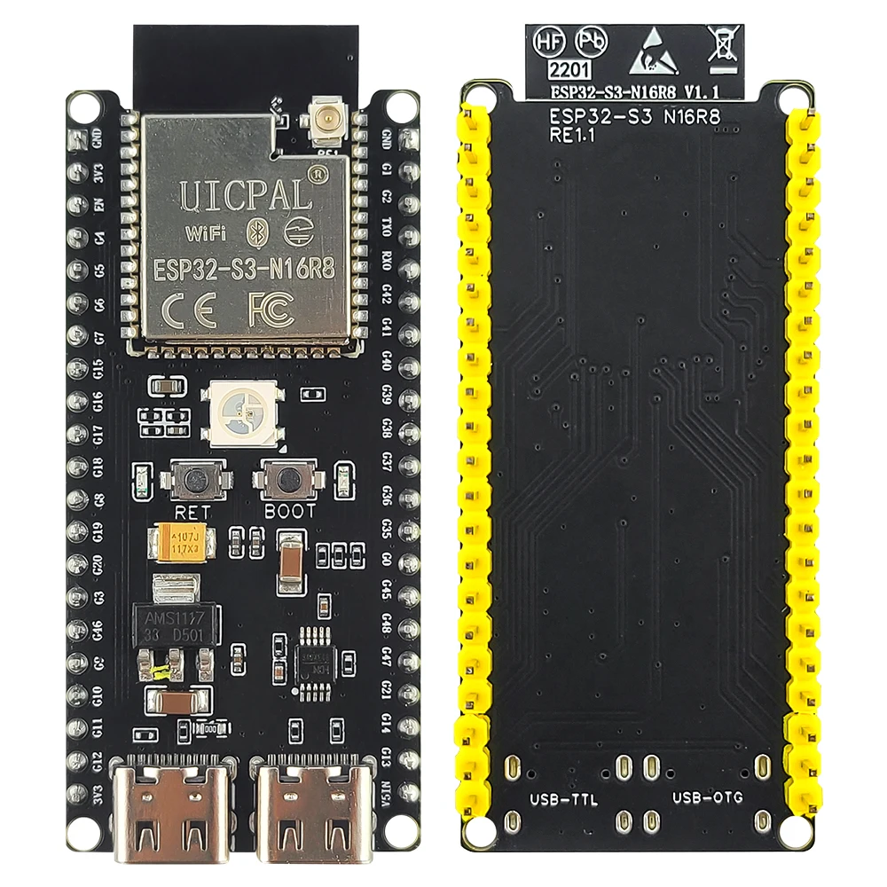 ESP32-S3-DevKitC-1 Development Board BT 2.4G Wifi Module for Arduino 8MB PSRAM 16MB FLASH N16R8 42Pin CH340C Type-C ESP32S3