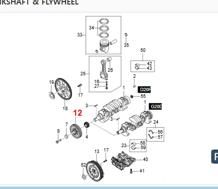 Crankshaft Vibration Damper Assy For Ssangyong Korando C Korando II 1720300003