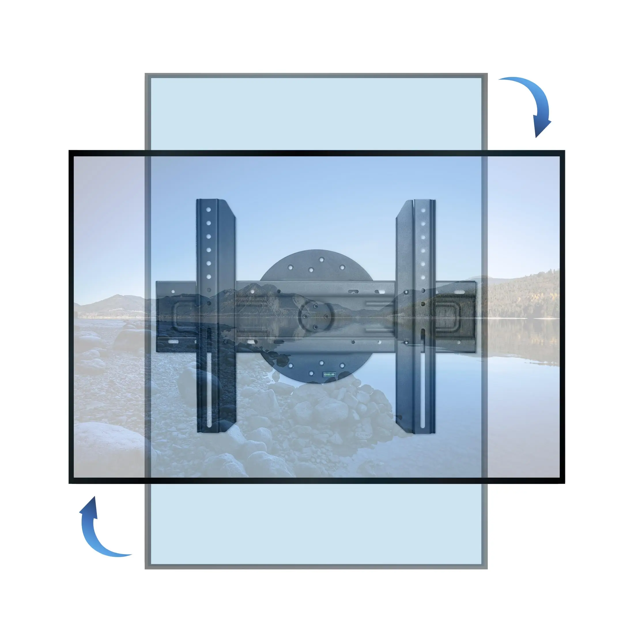 TV Wall Mount Landscape to Portrait Rotation, Fixed Mounting Bracket, Low-Profile for Samsung, Sony, Toshiba, Sharp