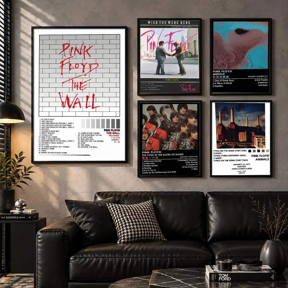 Band P_PinkS F_Floyd Poster Wall Art Sticker For Living Room Bedroom Bar Home Decor Mural Painting Decoration