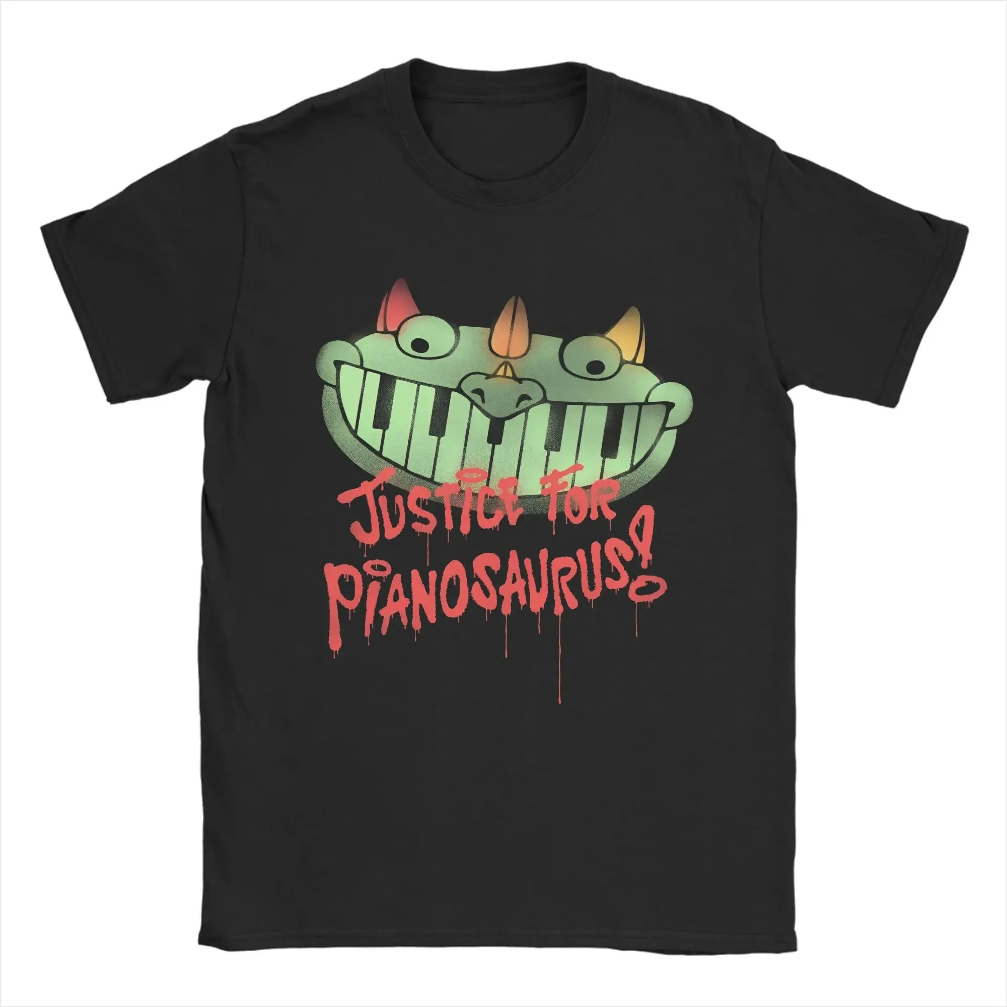 Couple T-Shirt Justice For Pianosaurus Piano Dinosaur T-Shirts Harajuku Poppys Summer Tee Shirt Y2K Funny Pure Cotton Clothes