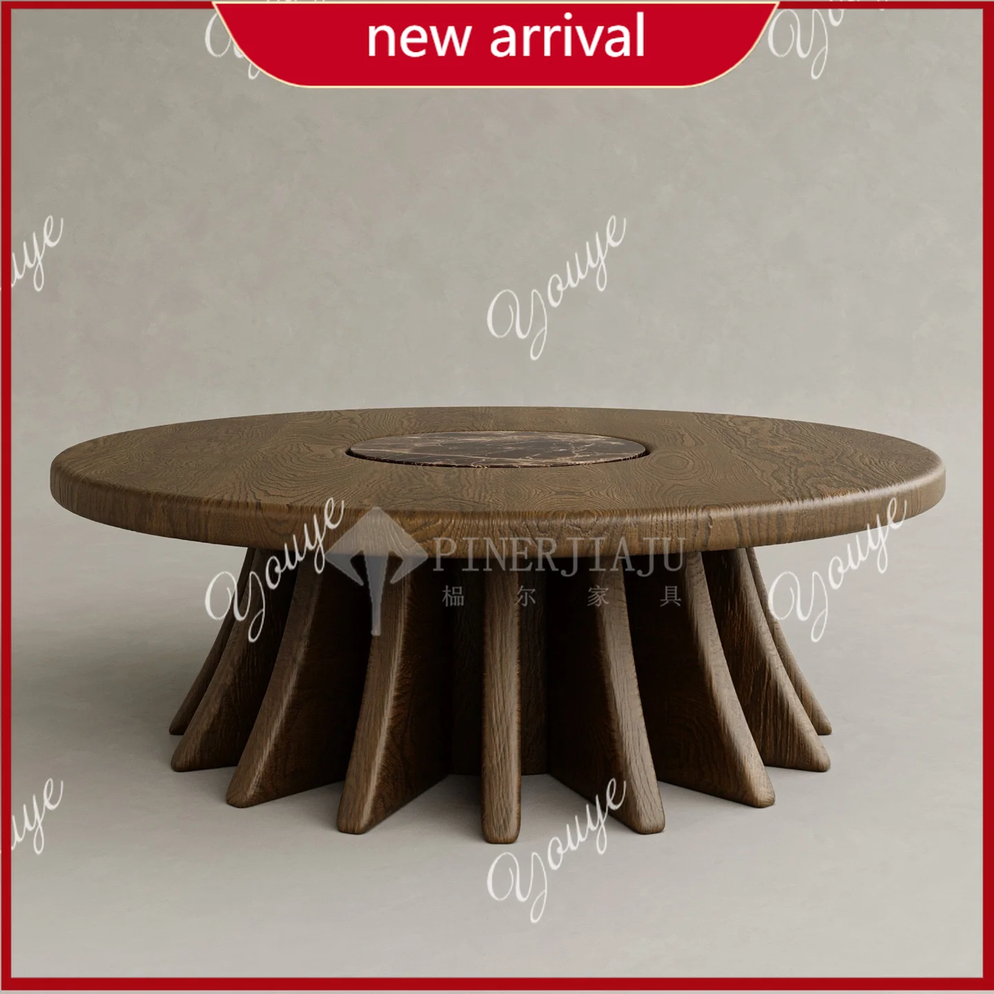 

XA Nordic Creative Solid Wood Coffee Table Living Room Home Modern Simple Light Luxury High Sense Round Coffee Table