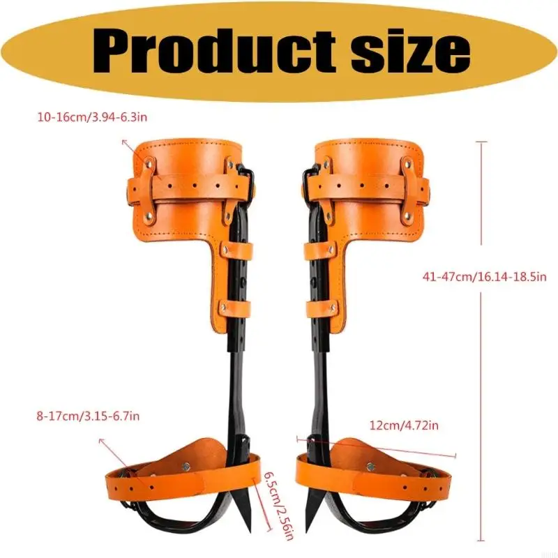 Robuste Kletterspikes aus geschmiedetem Stahl mit gepolstertem Kissen, hochfestes Design für Baumklettern und Outdoor-Abenteuer – Detail 6