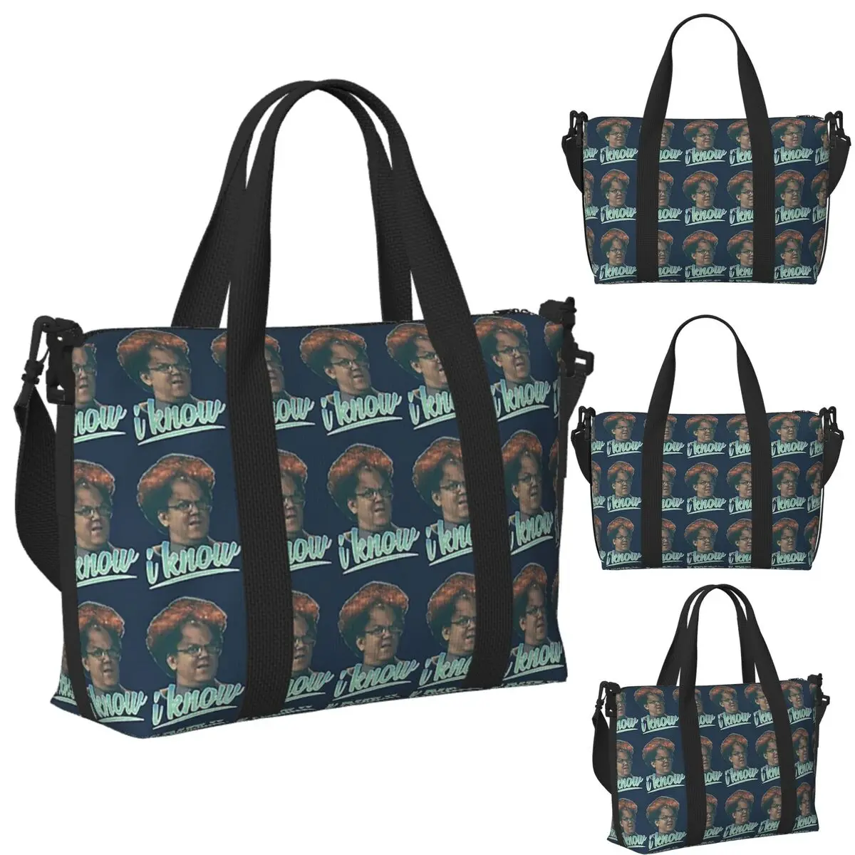 

Custom Dr Steve Brule I Know Beach Travel Bag Large Capacity Tote Bags for Gym Yoga Women Shopping Duffle Shoulder Bag