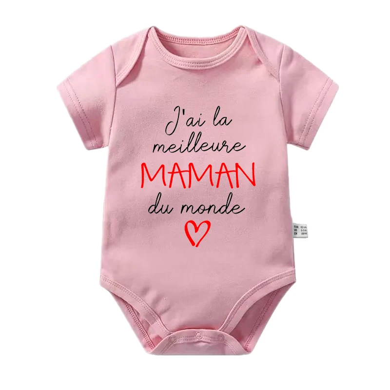 Cotton baby bodysuit with Mom or Dad message – Newborn gift for parents