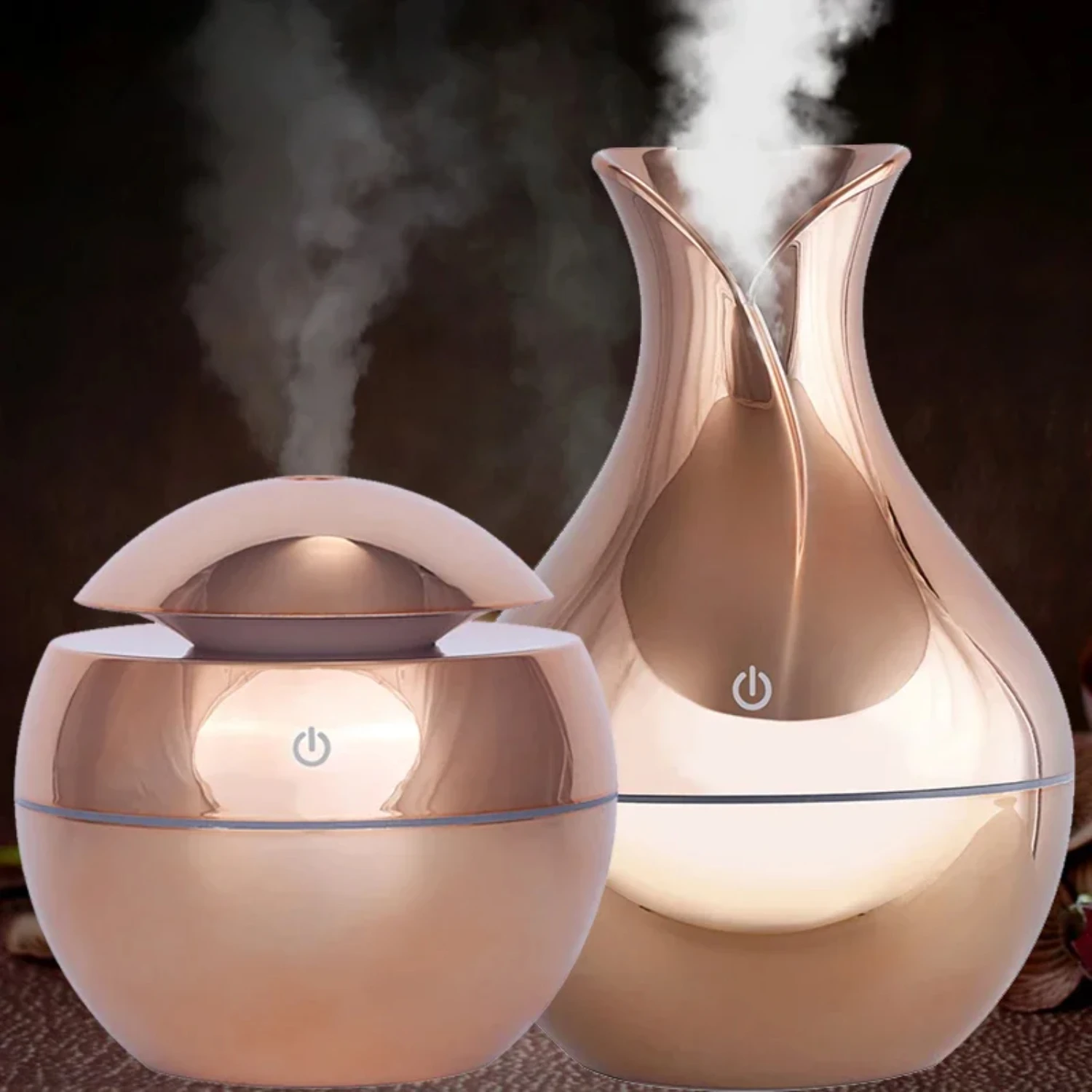 

130ml USB oil diffuser wood humidifier ultrasonic air humidifier mini aromatherapy LEDlight maker