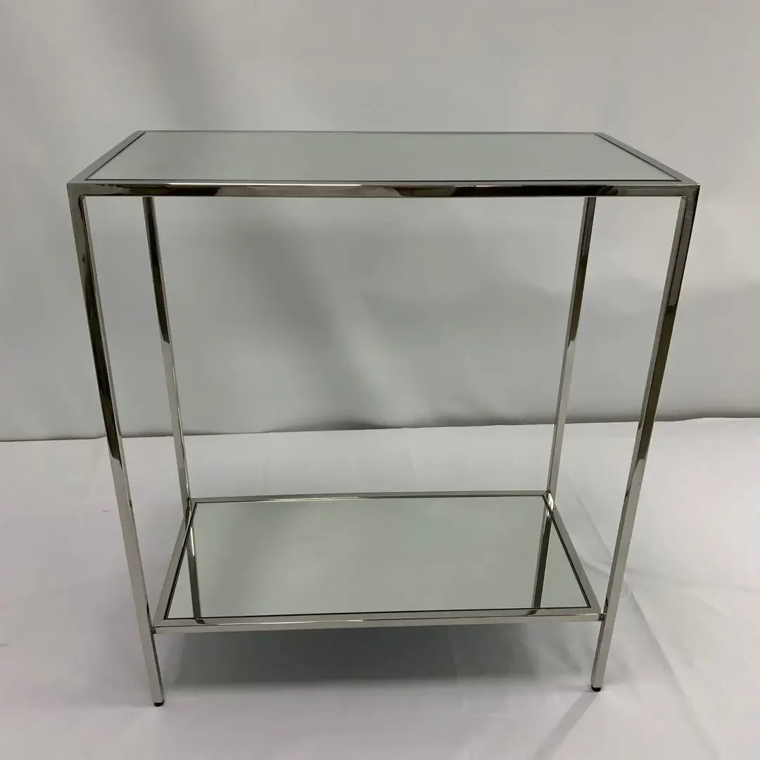 ديكور حديث بسيط بطبقة مزدوجة من الفولاذ المقاوم للصدأ El Coff ee ta ble زخرفة ناعمة مستطيلة فاخرة