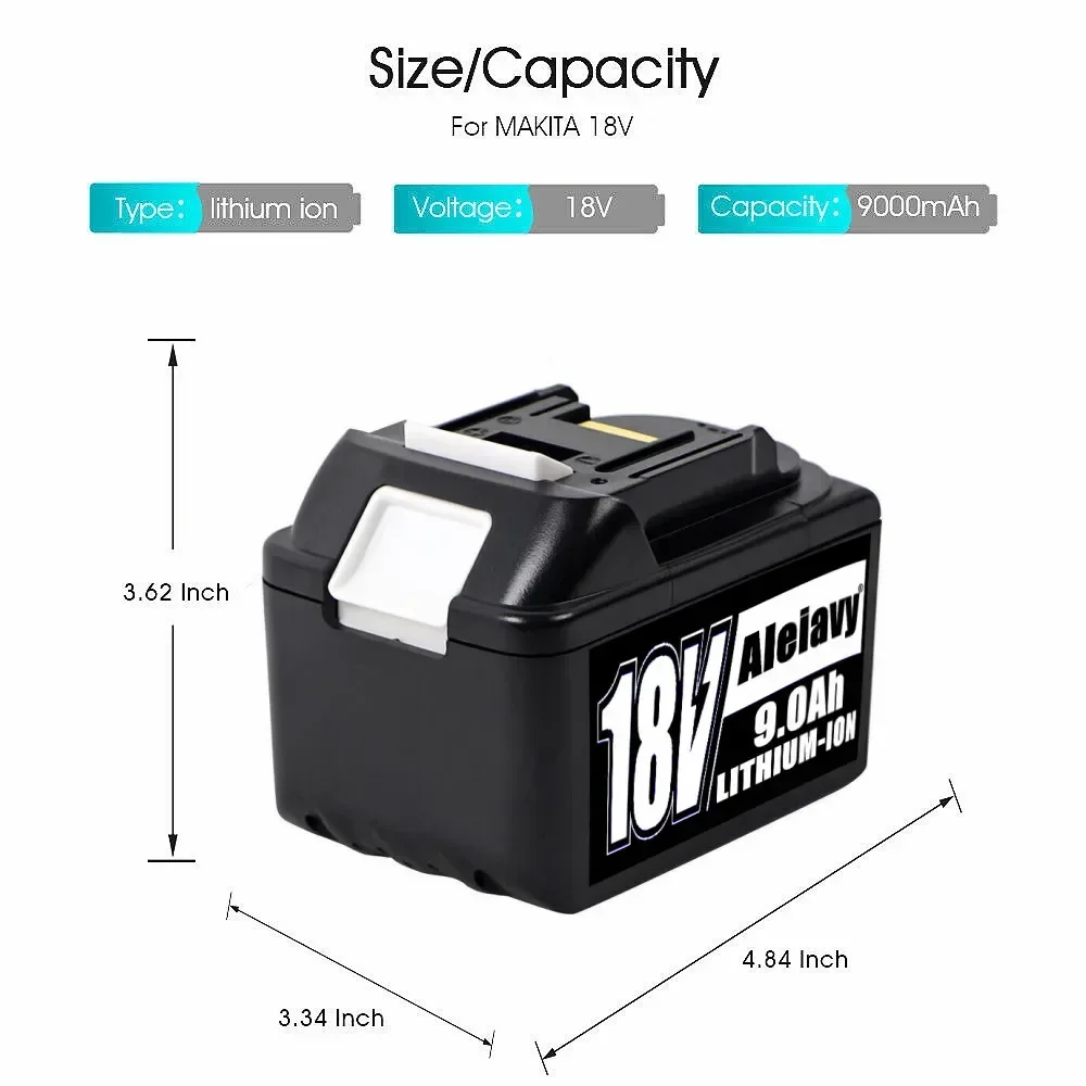 Batterie lithium-ion aste pour Makita, mise à niveau, 18V, 9000mAh, BL1860B, BL1860B, BL1880, BL1830, BL1850, BL1860B, Cleaivy, 18650