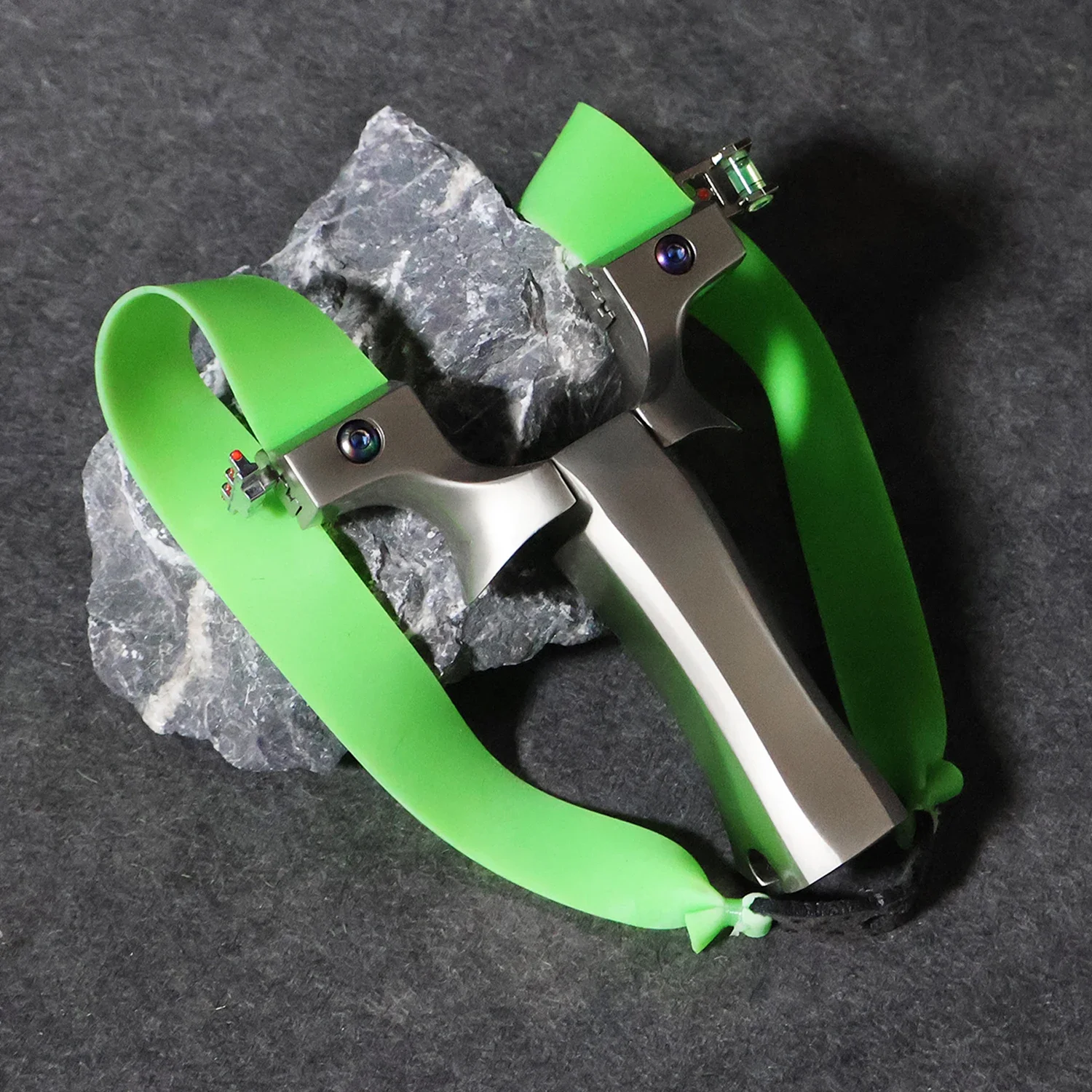 

Professional Lightweight Silver Gray Alloy Metal Slingshot High Quality Portable Hunting Shooting Slingshot Precision Sling