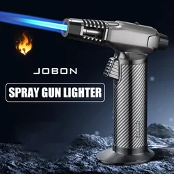 JOBON1300 ℃ Windproof Blue Flame Gun Lighter One Key Fixed Flame 360 ° Inverted Ignition Metal Material  Ignition Tool