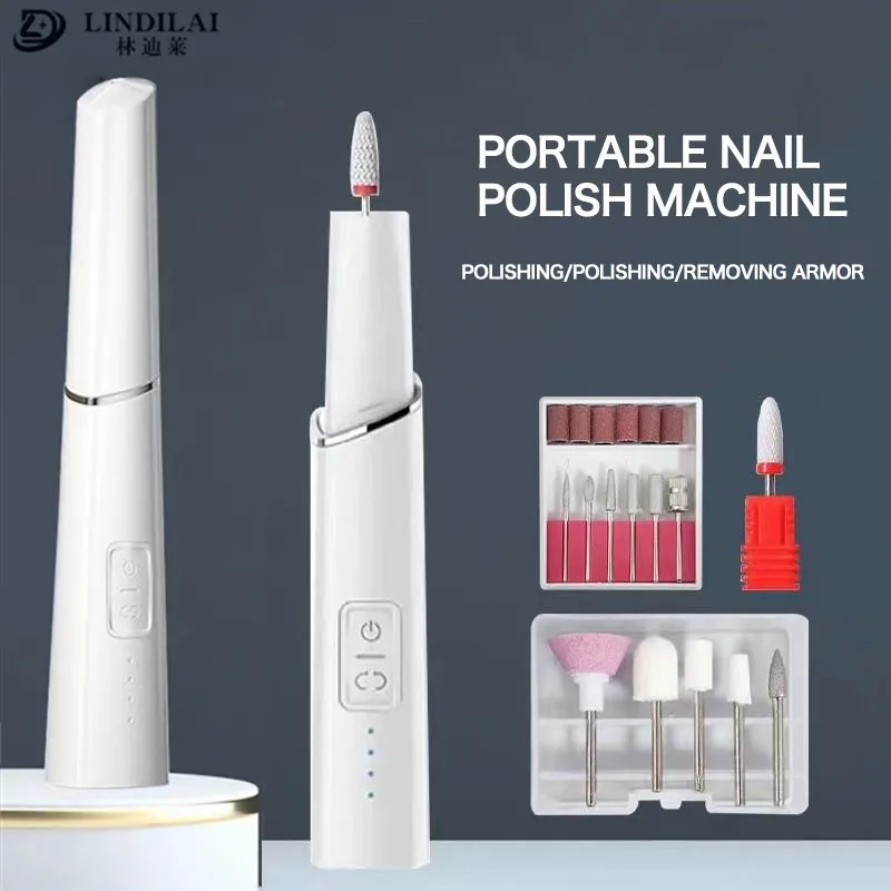 

Профессиональная электрическая дрель для ногтей, комплект для полировки, перезаряжаемая осветительная дрель для ногтей, набор пилочек для маникюра, шлифовальные инструменты