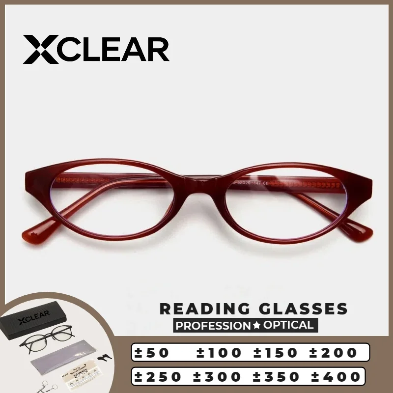 

Очки XCLEAROptical с защитой от синего света, прогрессивные, для коррекции близорукости, женские, в форме кошачьего глаза, бордовые, ретро, легкие