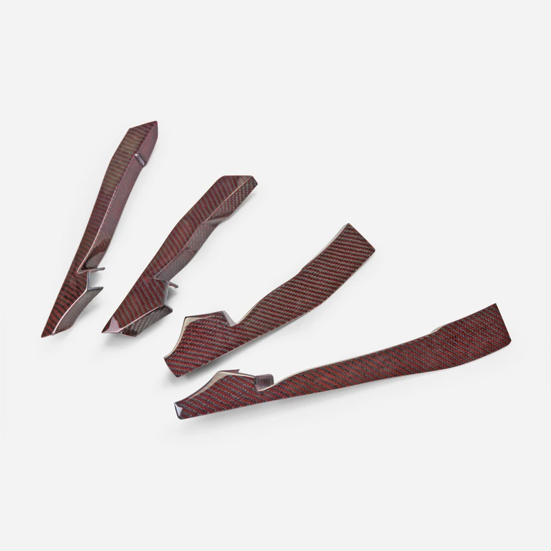 

EPR 10%Sale 17 Onwards Type R FK8 VRSAR2 Style Front Bumper Canard 4Pcs Red Twill Carbon