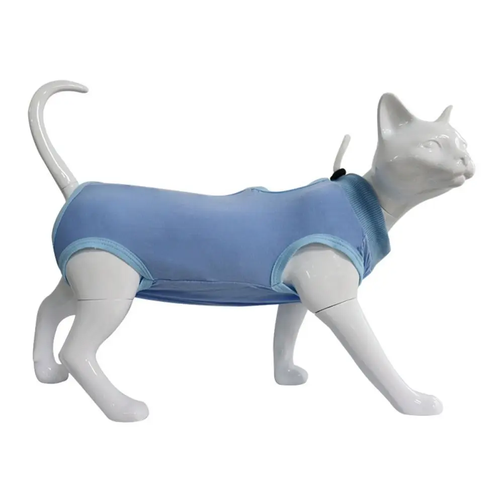 

Comfortable Soft Cat Recovery Suit Anti Bite Easy To Wear Small Pet Vest Prevent Lick Breathable Weaning Jumpsuit Home