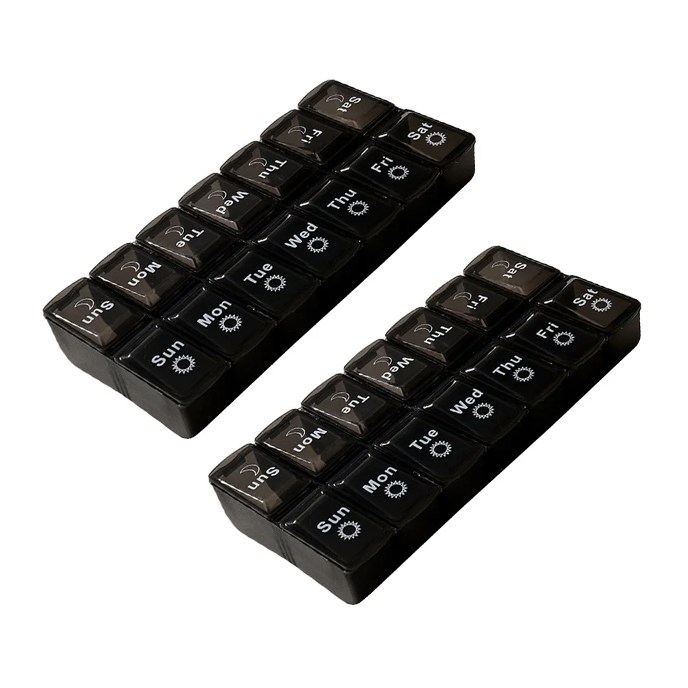 2 قطعة حافظات تخزين الأدوية ذات سعة كبيرة 7 أيام الأحد إلى الاثنين منظم سهل الفتح حامل متنوع لشرفة غرفة نوم المطبخ