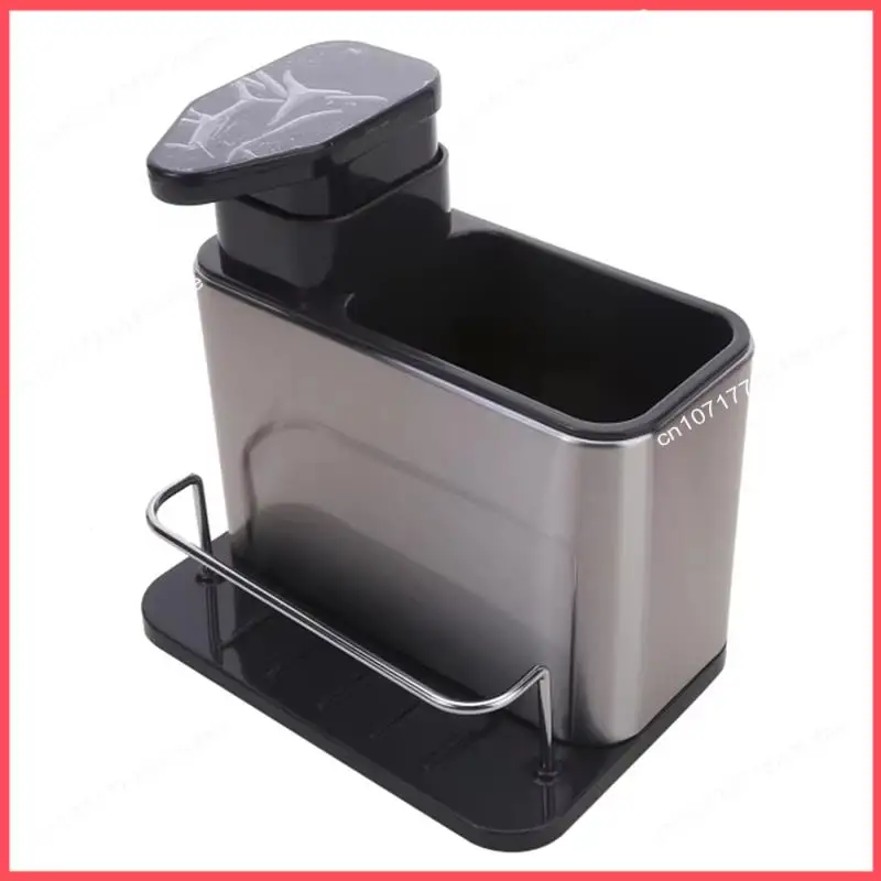 

B52C Дозатор для кухонного мыла 3-в-1 с держателем для губки, органайзер для раковины из нержавеющей стали, нержавеющий дозатор для мыла для посуды