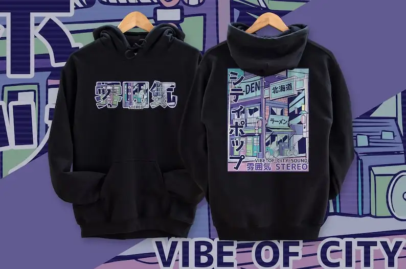 

Vaporwave Hoodie, Japanese Streetwear