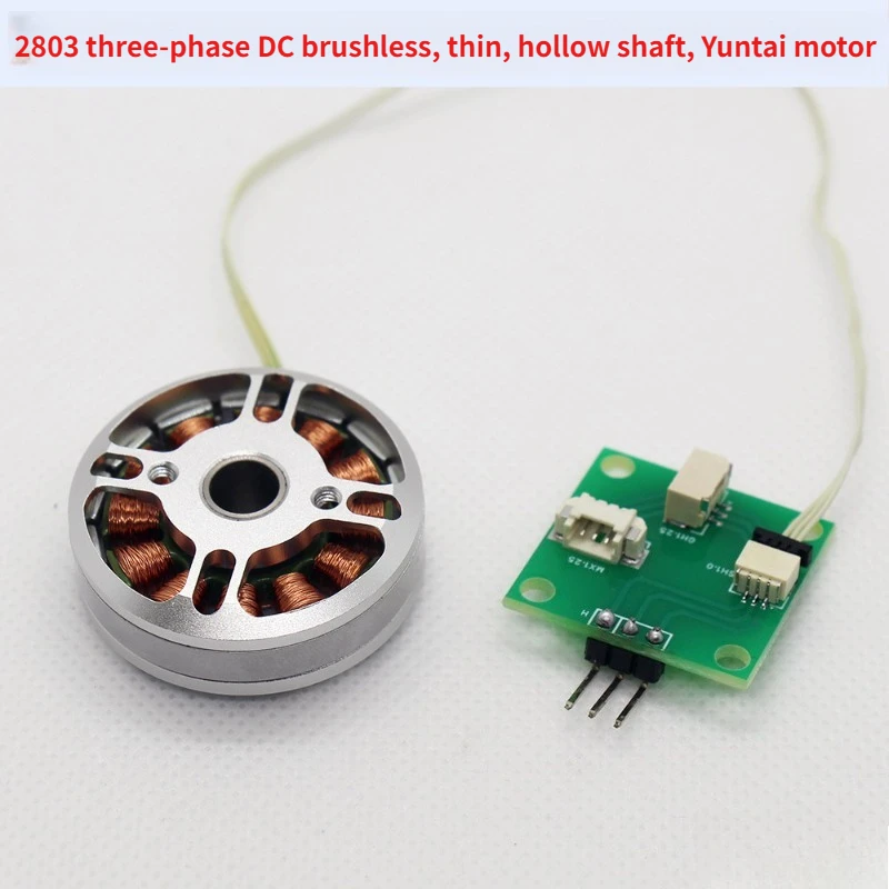 Thin Three-phase DC Brushless Hollow Shaft Motor 2803 FOC Pan-tilt Motor with AS5600 Encoder-