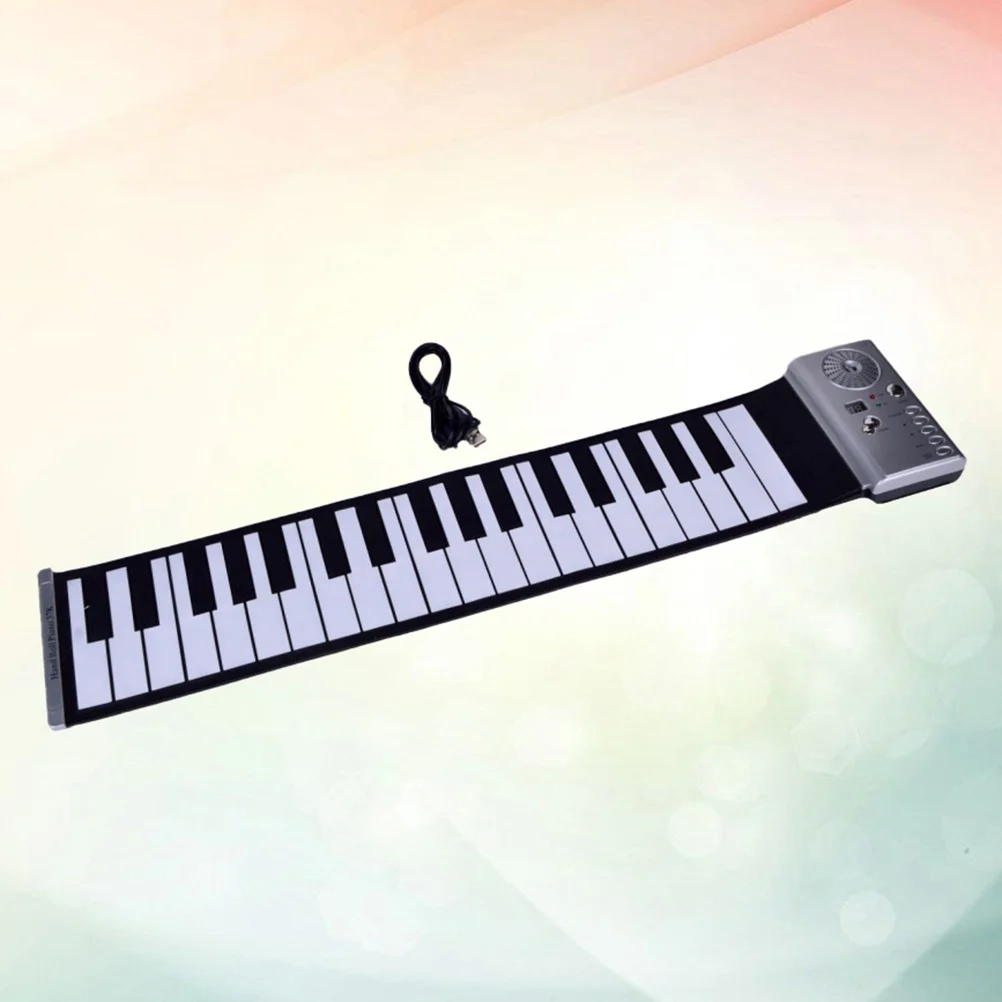 

1Pcs Electronic Keyboard for Kids 37-Key Portable Music Instrument with 100 Tones 100 Rhythms Silver Early Learning Musical Game