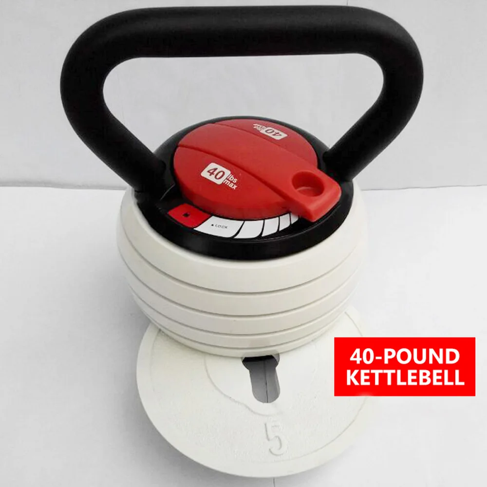 Fitness Adjustable Metal Kettlebell Handle for Weight Plates Arm Strength Workout Kettle Bell Grip Dumbbell 40LB