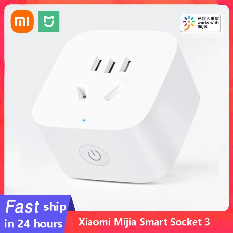 Xiaomi Mijia Smart Socket 3 WIFI إصدار إحصاءات الطاقة اللاسلكية محول التحكم عن بعد السلطة على إيقاف العمل مع تطبيق Mi home