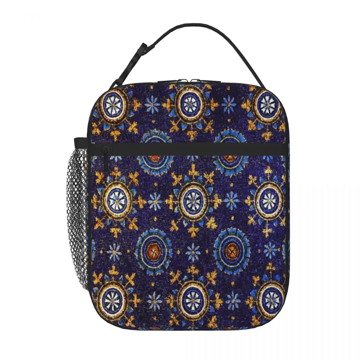 Hot Sale RAVENNA BYZANTINE MOSAICS STARS BLUE STARRY NIGHT Single Layer Insulated Lunch Bag Balanced Diet Pack Small Lunch Bag