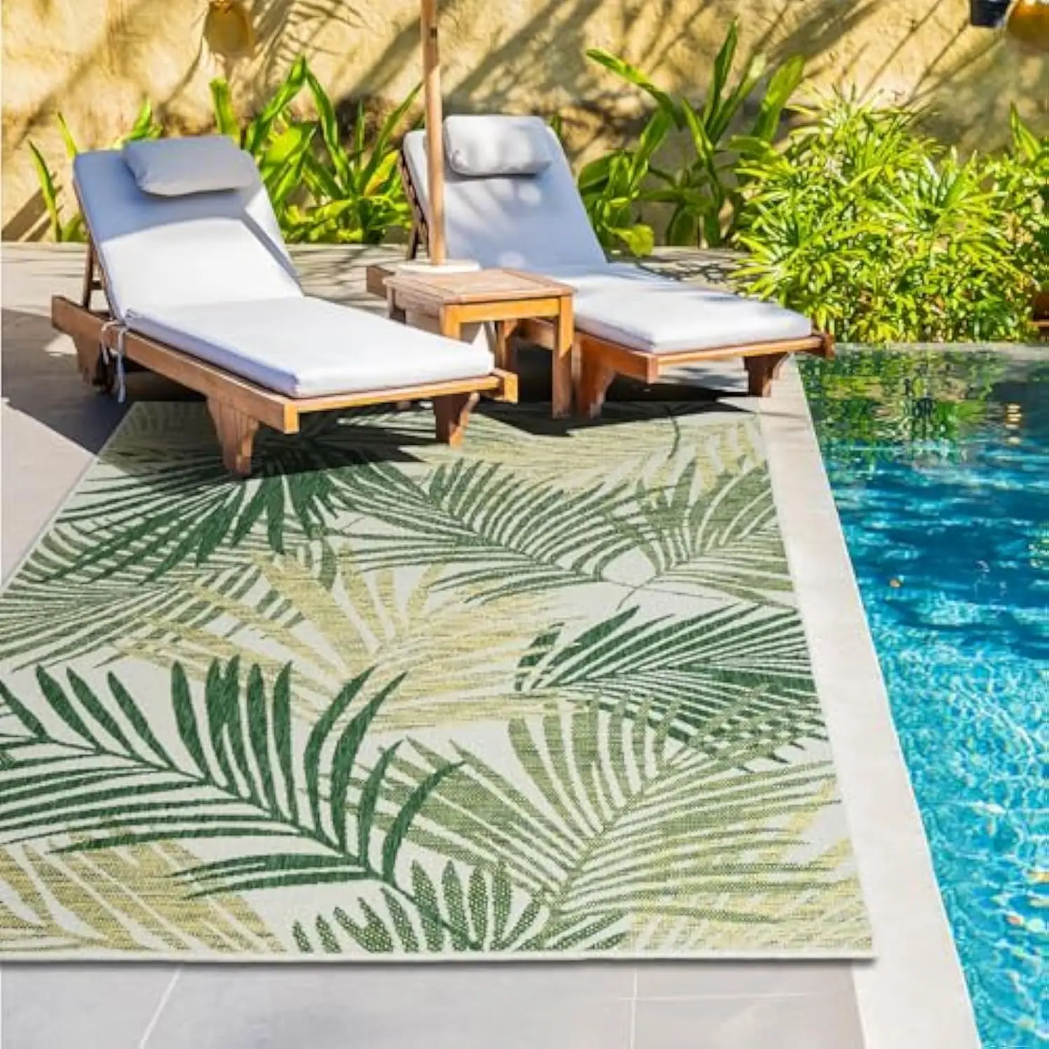 VIKAMA Summer Outdoor Carpet, Camping And Picnic Anti-Slip Floor Mat, Machine Washable Terrace Deck Carpet, Home Decoration