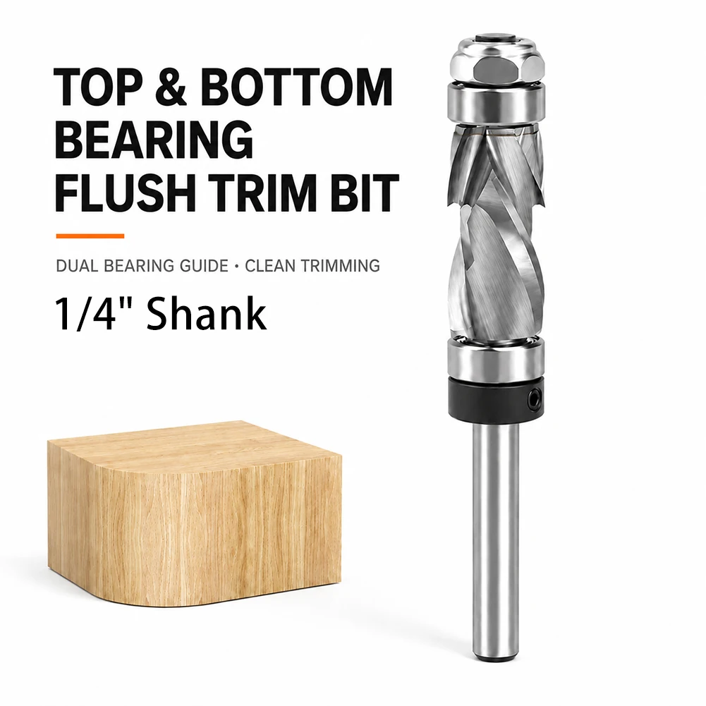 Dual Bearing Spiral Template Router Bit 1/4