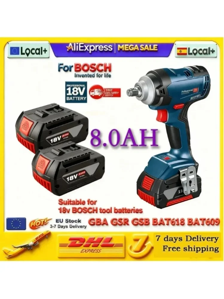 Brandneuer Original Bosch 18V 8.0AH Ersatzakku BAT609/BAT609G Wiederaufladbarer Lithium-Ionen Werkzeugakku