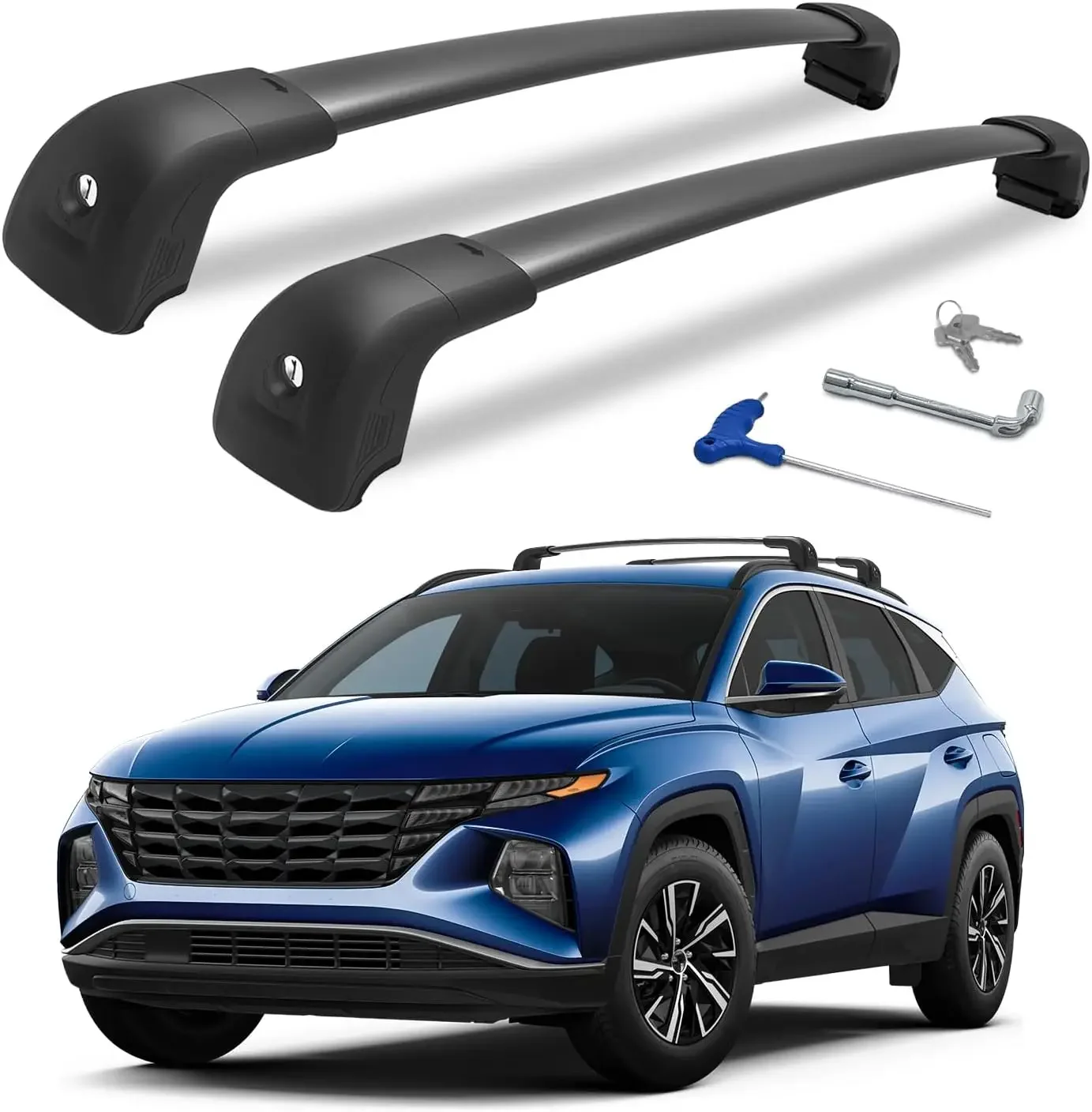300lbs Roof Rack Cross Bars Compatible with Hyundai Tucson 2016-2026 | Aluminum Anti-Rust Crossbars for Rooftop Cargo Luggage Ka